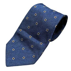 Altea Milano Tie 100% Silk Made in Italy Box Pattern Textured Weave Blue 4"